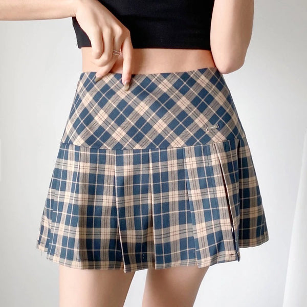 Harajuku plaid pleated skirt  KF83076