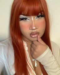 Orange long straight wig KF81239