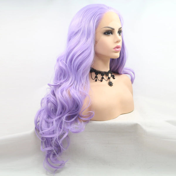 PURPLE LONG CURLY LACE WIG KF82131