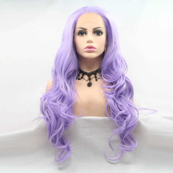 PURPLE LONG CURLY LACE WIG KF82131