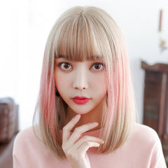 Gradient highlighting pink wig  KF81027