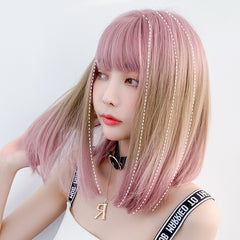 Gradient highlighting pink wig  KF81027