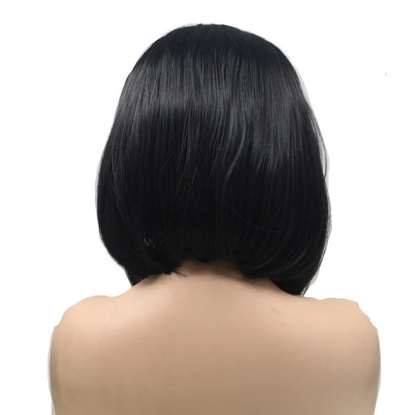 BLACK SHORT STRAIGHT LACE WIG KF82133