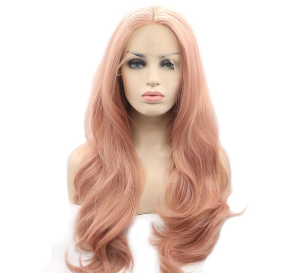 PINK LONG CURLY LACE WIG KF82142