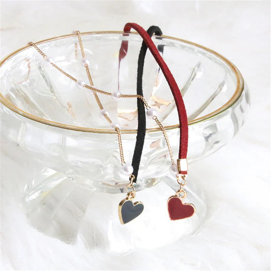 "Heartbeat" Red Love Pearl Necklace  KF1009