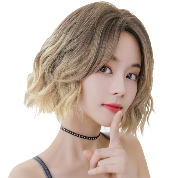 Gradient short curly hair wig  KF81267