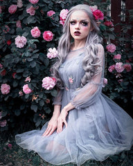 Flower mesh dress KF9404