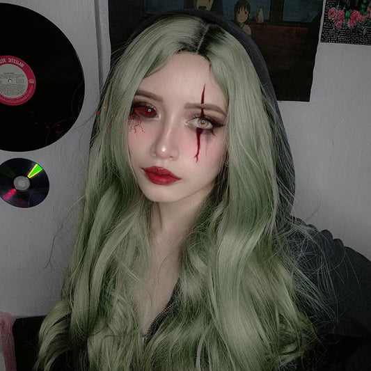 Green long roll wig KF9620