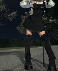 Chic shirt + strap skirt KF9354
