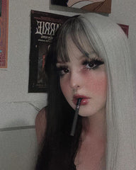 Black and white gradient wig KF35024