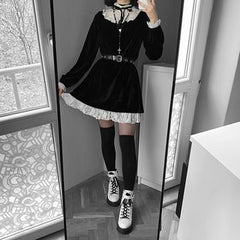 Lace black dress KF81628