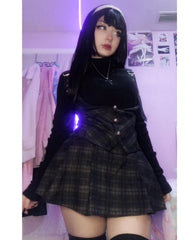 Bow shirt + strap skirt KF9547