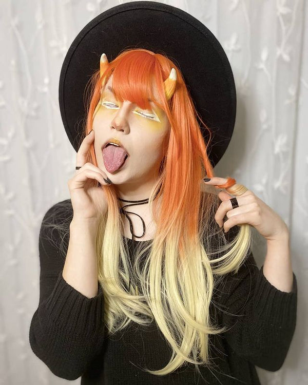 Orange gradient wig KF81391