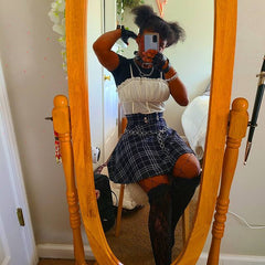 Pleated high waist skirt KF24059