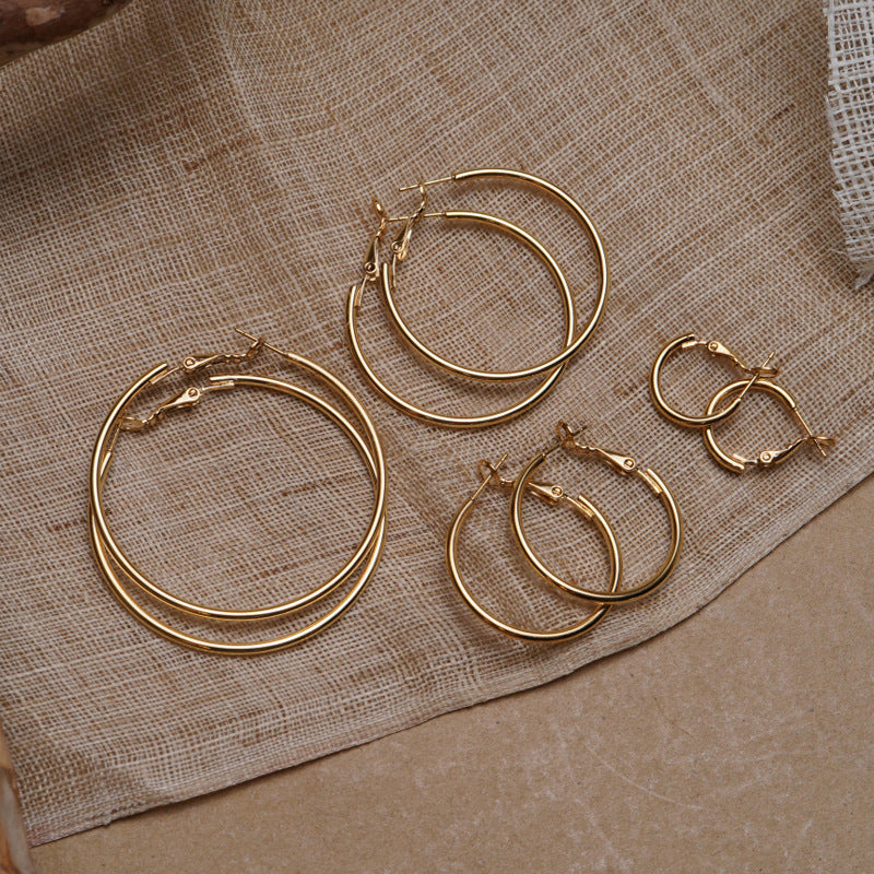 Round earrings (four pairs) KF82069