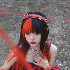 Harajuku black red wig  kF828790