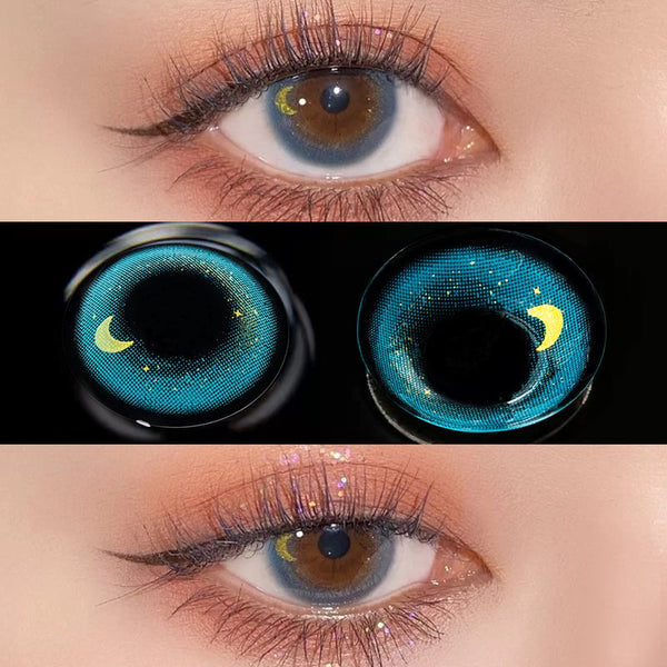 MOON BLUE CONTACT LENS (TWO PIECES)  KF83232