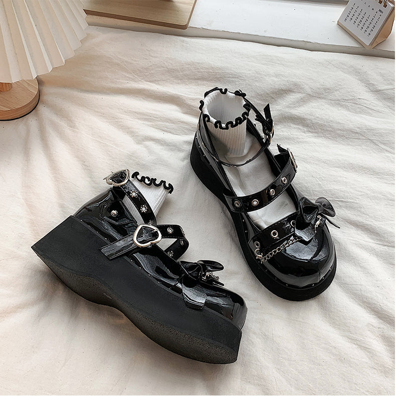 Black Bow Mary Jane Shoes  KF83078