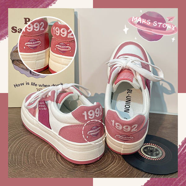 Ulzzang Pink Sneakers  KF82632