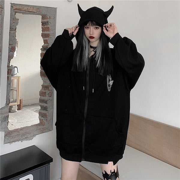 punk hooded zipped Coat  KF81535