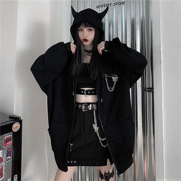 punk hooded zipped Coat  KF81535