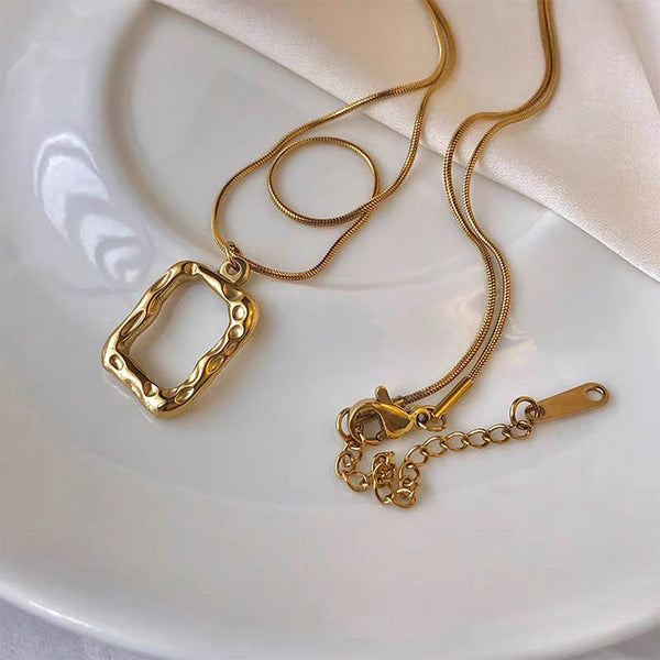 Vintage double gold necklace KF82066