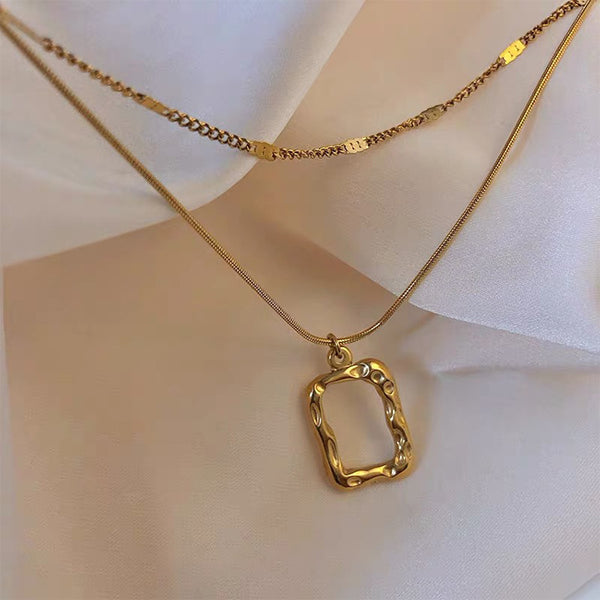 Vintage double gold necklace KF82066