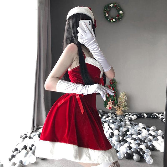 SEXY MAID CHRISTMAS DRESS （5-piece set）  KF82457