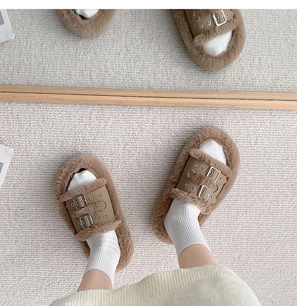 harajuku plush slippers  KF83092