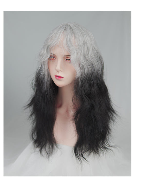 BLACK AND WHITE GRADIENT WIG  KF83342