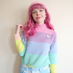 Sweet Rainbow Knitted Sweater KF20030