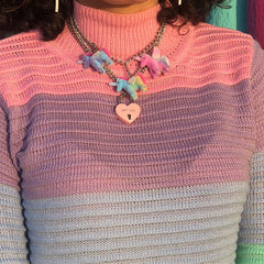 Sweet Rainbow Knitted Sweater KF20030