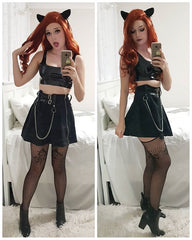 Punk zipper skirt KF90104