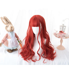 Red Long Curly Wig KF20359