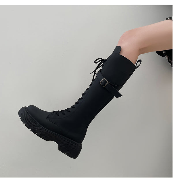 black long barrel boots  KF2246