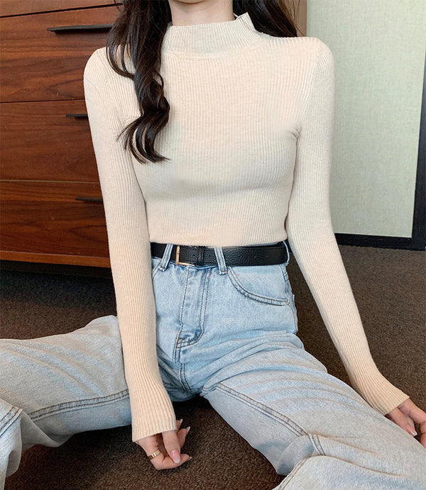 solid color knitted sweater  KF83324