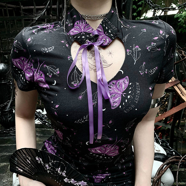 Punk Butterfly Print Dress   KF83103