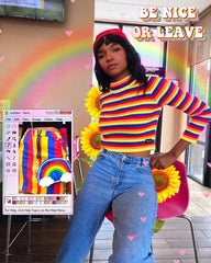 Rainbow knit sweater KF90372