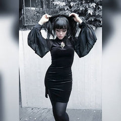 Dark cheongsam dress KF90402