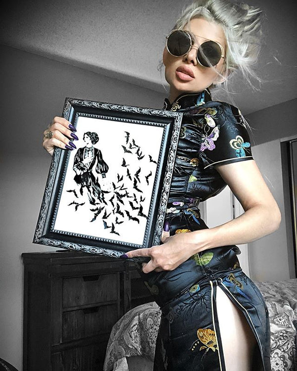 Dark vintage cheongsam KF90376