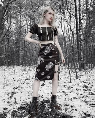 Punk dark skirt KF81718