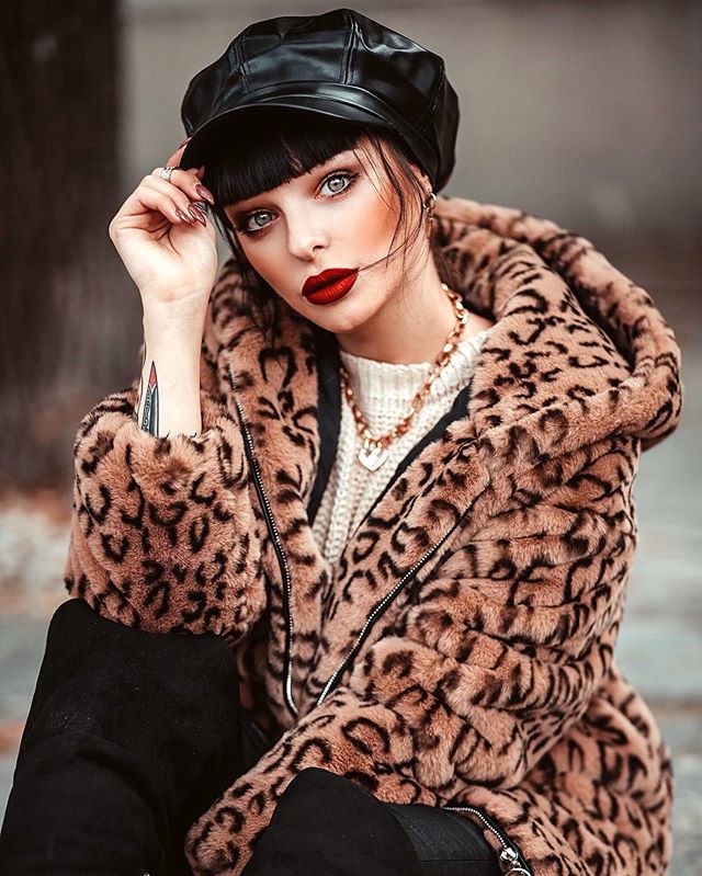 Plush warm leopard coat KF90052
