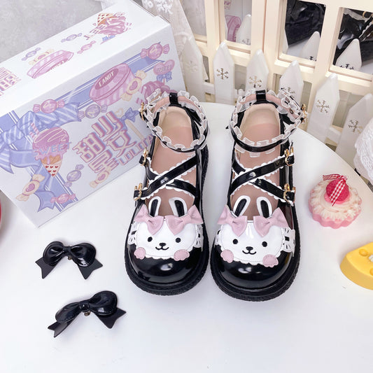 lolita bow leather shoes  KF83611