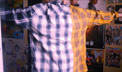 BTS-SUGA Colorblock Plaid Shirt KF30280