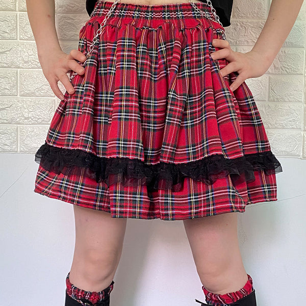 Harajuku high waist pleated skirt （Multiple colors） KF82627