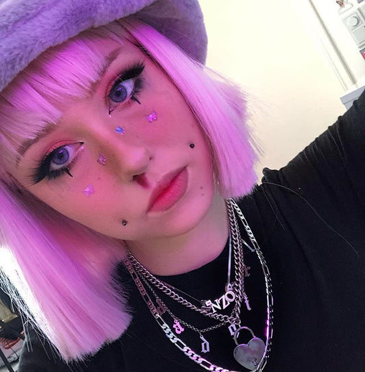 Pink short straight wig KF90500