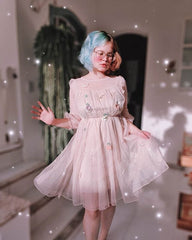 Flower mesh dress KF9404