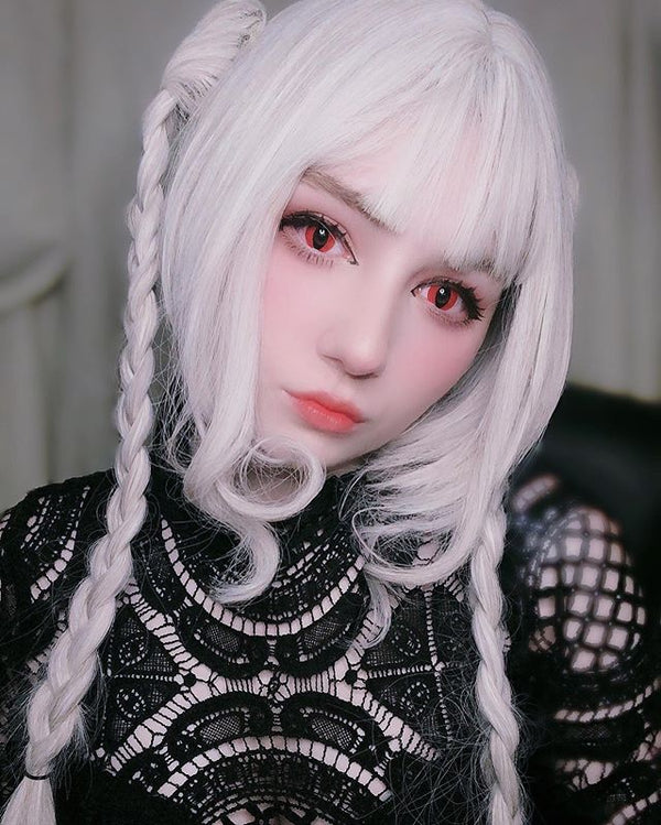 White long roll wig KF90768