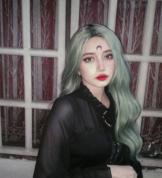 Green long roll wig KF9620