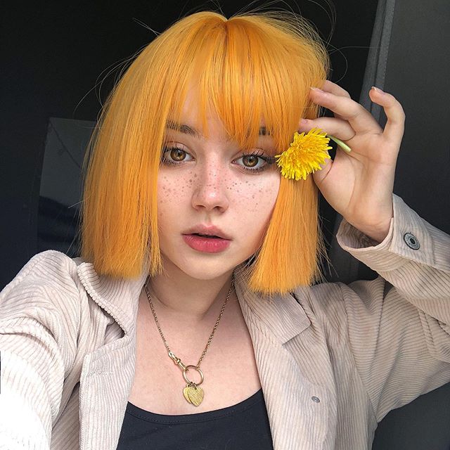 yellow harajuku wig  KF8403